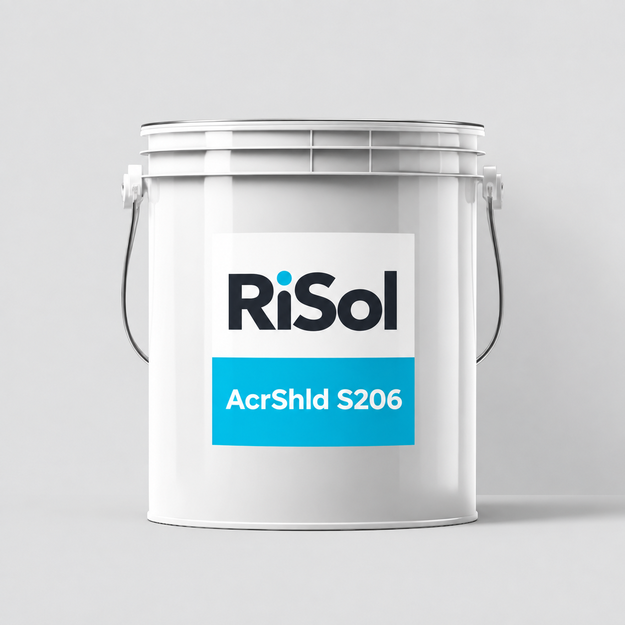 AcrShld S206 — 1К акрилді фиништік жабын — RiSol өнімінің ақ өнеркәсіптік ыдысы