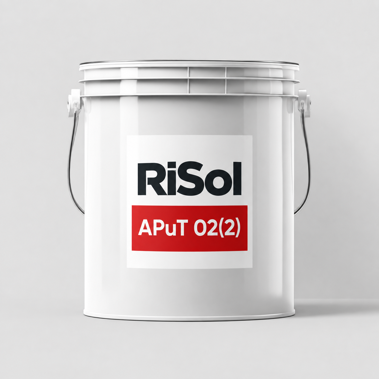APuT 02(2) — 2К акрил-полиуретанды фиништік жабын — RiSol өнімінің ақ өнеркәсіптік ыдысы
